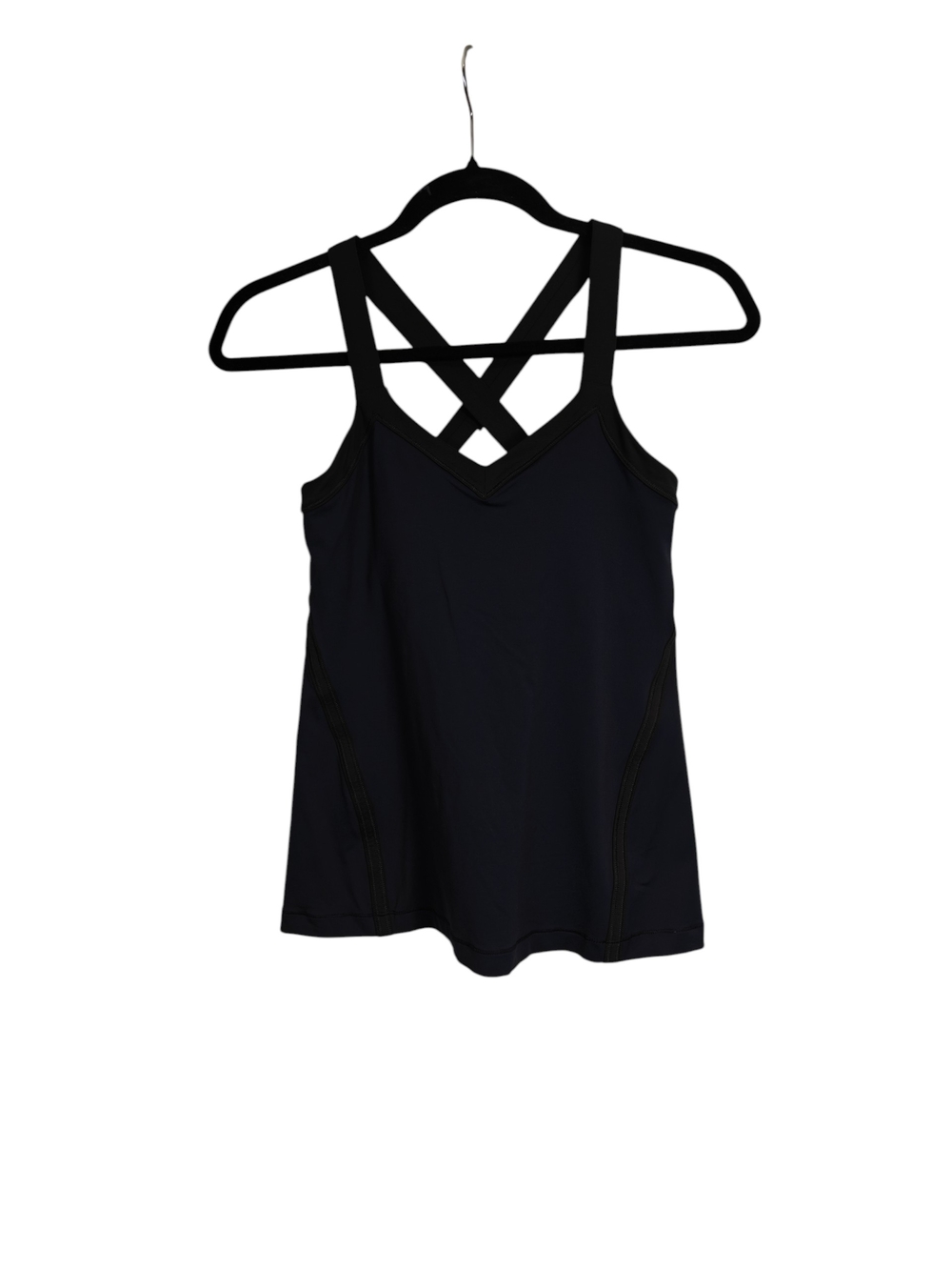 Lululemon Run: Mile A Minute Tank Crisscross Strappy Top in Blue/Black Size 6